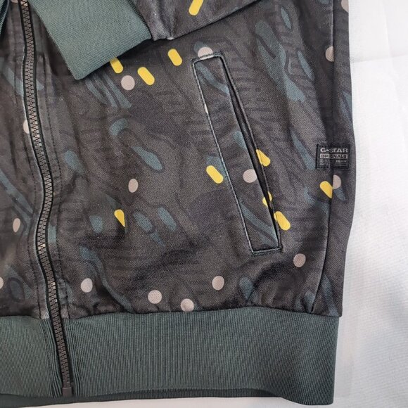 G-Star Raw Sweater Collared Full Zip Green M Medium Yellow Long Sleeve Jacket - Picture 5 of 16